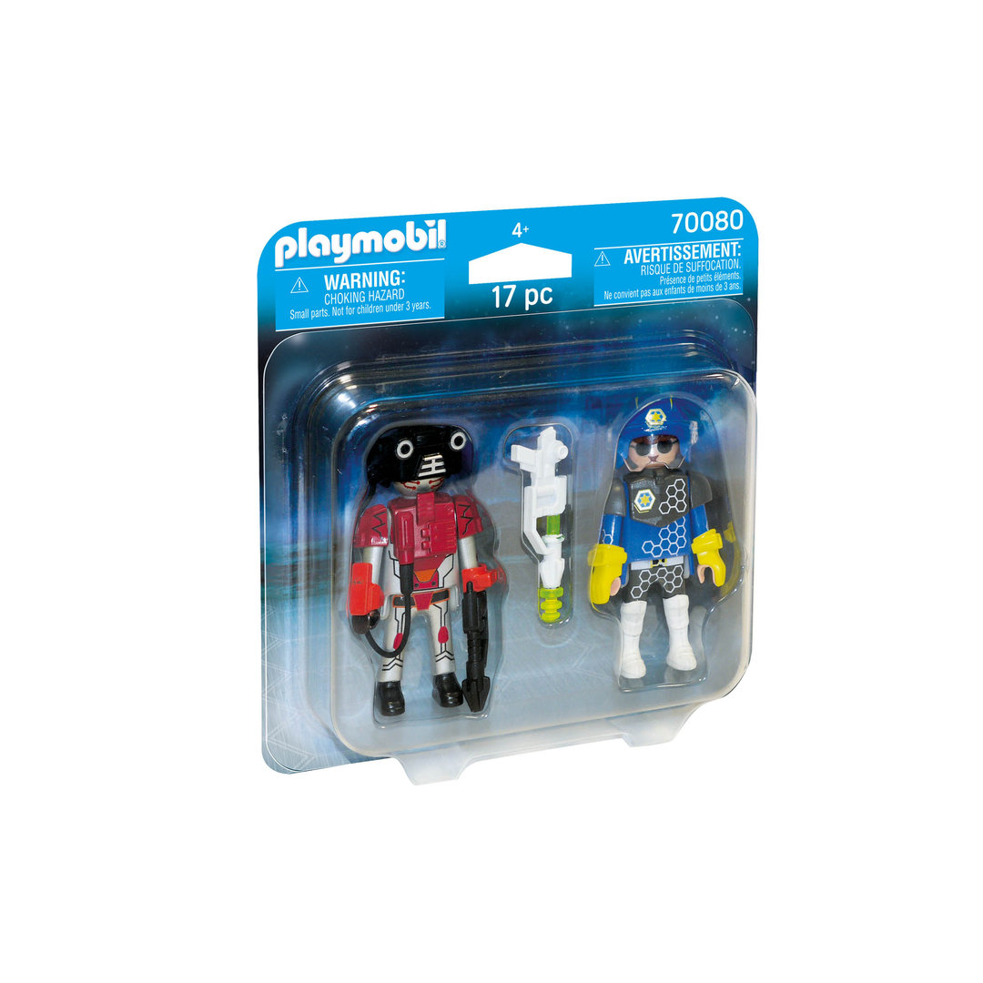 Playmobil 70080 Duopack Policía espacial y ladrón ¡Nuevo!