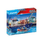 Playmobil 70769 Gran Portacontenedor con Barco Aduanero ¡City Action!